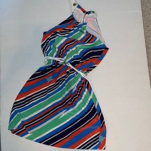 Lilly Pulitzer Kennett Dress Overboard Stripe Braided Cord Halter Nautical